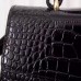 Gucci Sylvie crocodile pattern top handle bag 431665 Black(KDL-722705)