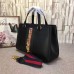 Gucci Sylvie leather top handle bag 453790 Black(KDL-722707)