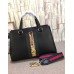 Gucci Sylvie leather top handle bag 453790 Black(KDL-722707)