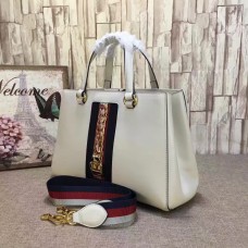 Gucci Sylvie leather top handle bag 453790 White(KDL-722708)