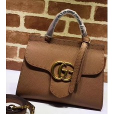 Gucci GG Marmont leather Top Handle Small Bag 442622 Brown 2018