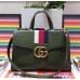 Gucci Web GG Marmont Top Handle Bag 476470 Green 2017