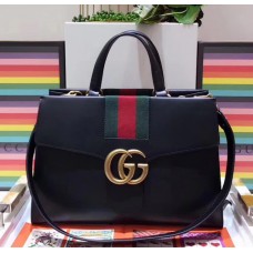Gucci Web GG Marmont Top Handle Bag 476470 Black 2017