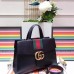 Gucci Web GG Marmont Top Handle Bag 476470 Black 2017