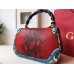 Gucci Limited Edition New Bamboo Python Top Handle Bag Red