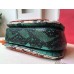 Gucci Limited Edition New Bamboo Python Top Handle Bag Green
