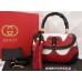 Gucci Limited Edition New Bamboo Python Top Handle Bag Red/Black/White