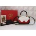 Gucci Limited Edition New Bamboo Python Top Handle Bag Red/Black/White