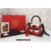 Gucci Limited Edition New Bamboo Python Top Handle Bag Red/Black/White