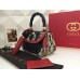 Gucci Limited Edition New Bamboo Python Top Handle Bag Black/Red