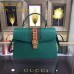Gucci Sylvie leather top handle bag 431665 in green leather