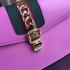 Gucci Sylvie leather top handle bag 431665 in pink leather