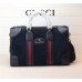 Gucci Men's Suede Duffle Bag 459311 Dark Blue 2018