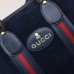 Gucci Men's Suede Duffle Bag 459311 Dark Blue 2018