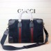 Gucci Men's Suede Duffle Bag 459311 Dark Blue 2018