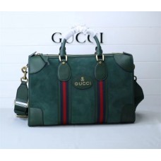 Gucci Men's Suede Duffle Bag 459311 Green 2018