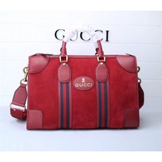 Gucci Men's Suede Duffle Bag 459311 Red 2018