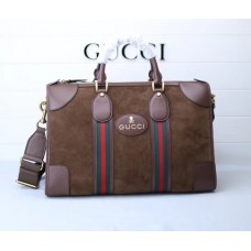 Gucci Men's Suede Duffle Bag 459311 Brown 2018