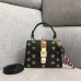 Gucci Sylvie Web Bee Star Mini Leather Bag 470270 Black 2018