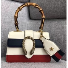 Gucci Web Shoulder Strap Dionysus Mini Top Handle Bag 523367 White/Blue/Red 2018