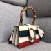 Gucci Web Shoulder Strap Dionysus Mini Top Handle Bag 523367 White/Blue/Red 2018