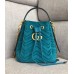 Gucci GG Marmont Quilted Velvet Bucket Top Handle Bag 476674 Blue 2018