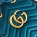 Gucci GG Marmont Quilted Velvet Bucket Top Handle Bag 476674 Blue 2018