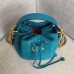 Gucci GG Marmont Quilted Velvet Bucket Top Handle Bag 476674 Blue 2018