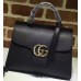 GUCCI GG MARMONT LEATHER TOP HANDLE MINI BAG 44262 BLACK 2017