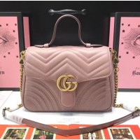 Gucci GG Marmont Small Top Handle Bag 498110 Dusty Pink ‎2018