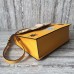 Gucci Calfskin  Moth Medium Top Handle Bag 488691 Yellow 2017