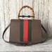 Gucci Calfskin  Moth Medium Top Handle Bag 488691 Dark Brown 2017