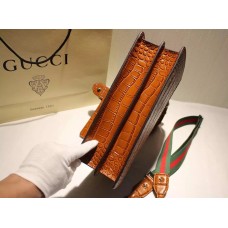 Gucci Croco Pattern Dionysus Leather Top Handle Bag 401818 Brown 2015/2016