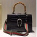 Gucci Croco Pattern Dionysus Leather Top Handle Bag 401818 Black 2015/2016