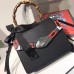 Gucci Lilith leather top handle bag 453751 Black(SuperM-711003)