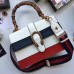 Gucci  Dionysus smooth leather top handle bag 448075  White/Navy/Red (SuperM-71922)