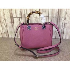 Gucci bamboo shopper mini leather top handle bag 368823 pink