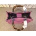 Gucci bamboo shopper mini leather top handle bag 368823 pink