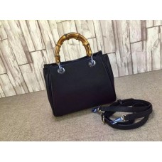 Gucci bamboo shopper mini leather top handle bag 368823 black