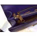 Gucci cat lock leather top handle bag 421998 Blue