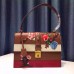 Gucci cat lock leather top handle bag 421998 Brown