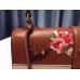 Gucci cat lock leather top handle bag 421998 Brown