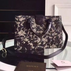 Gucci Arabesque canvas top handle bag Black 409531