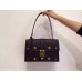 Gucci Cat Lock leather top handle bag 421997 Black Leather