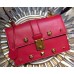 Gucci Cat Lock leather top handle bag 421997 Red Leather