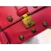 Gucci Cat Lock leather top handle bag 421997 Red Leather