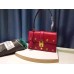 Gucci Cat Lock leather top handle bag 421997 Red Leather