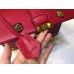 Gucci Cat Lock leather top handle bag 421997 Red Leather