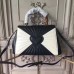 Gucci Margaret Quilted Leather Metal Bee Detail Top Handle Bag 476531 White/Black  2017