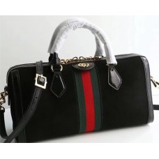 Gucci Ophidia Medium Top Handle Bag ‎524532 Black Suede 2018